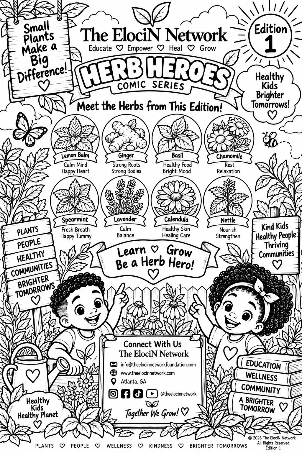A Herb Hero’s Children’s Comic & Coloring Book