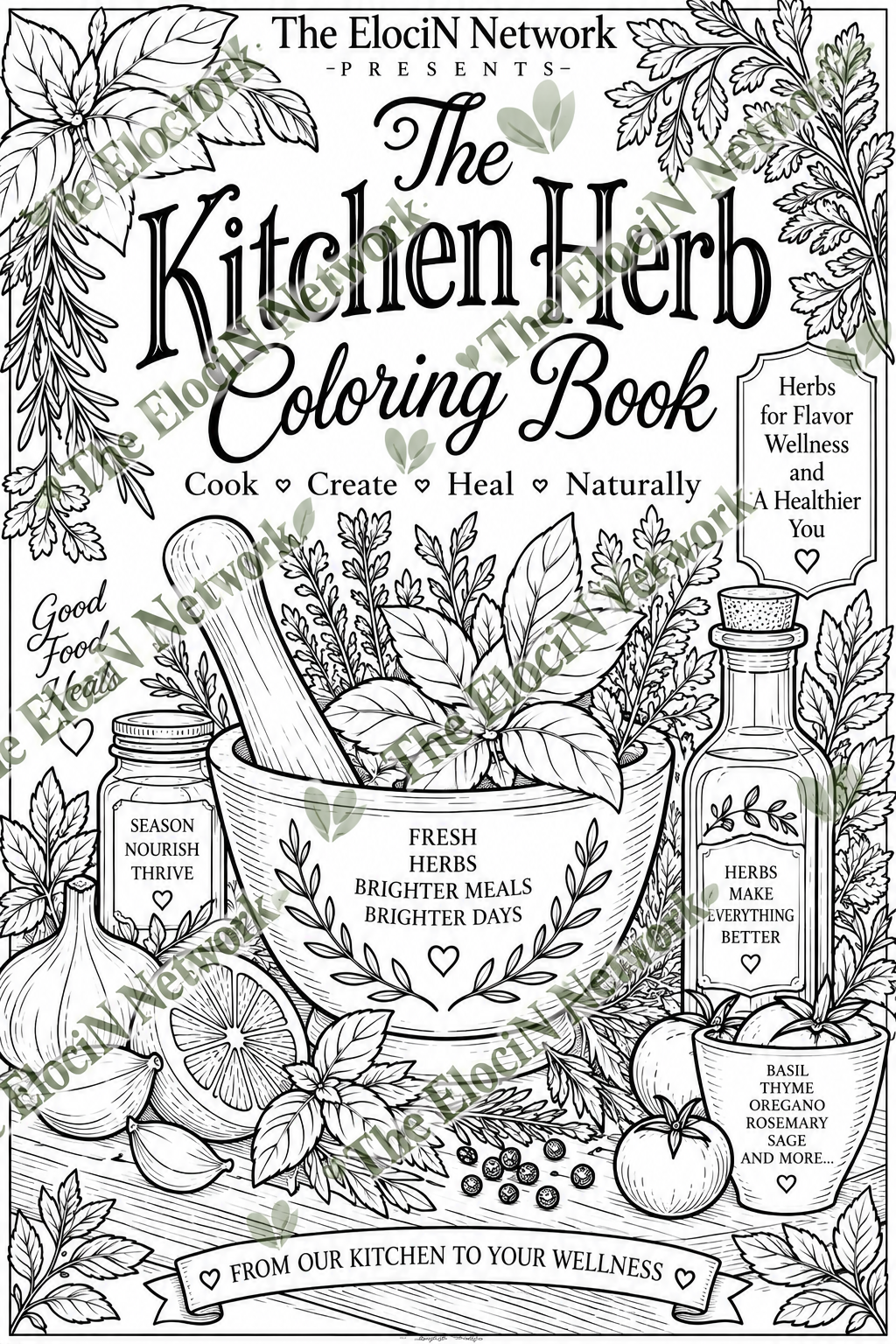 A Kitchen Herb Coloring Book